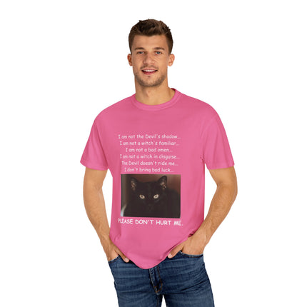 Unisex Cat-Themed T-Shirt – "Please Don't Hurt Me" Design