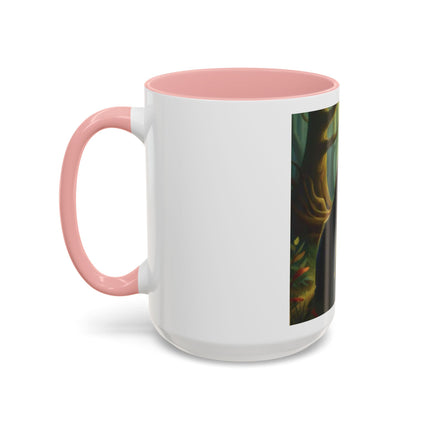 Fairy and Black Cat Forest Coffee Mug – Fantasy Woodland Tea Cup
