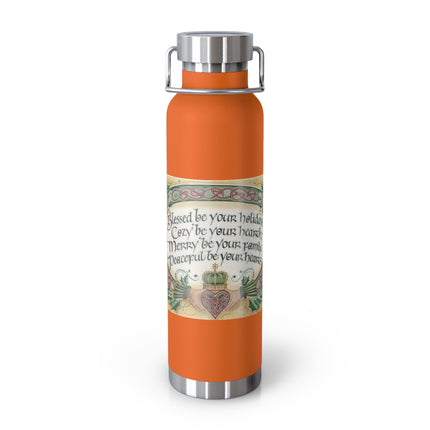 Blessed Be Copper Bottle – 22oz Insulated Flask with Celtic-Inspired Design