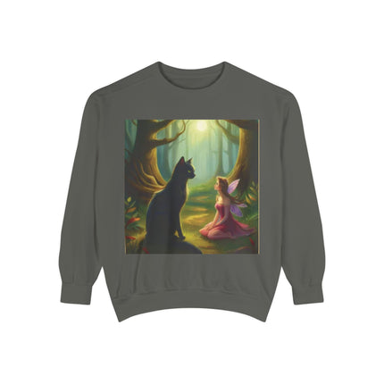 Fairy Princess & Black Cat Forest Sweatshirt