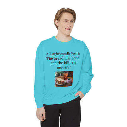 Lughnasadh Feast Sweatshirt — "The bread, the brew, and the bilberry mousse!"