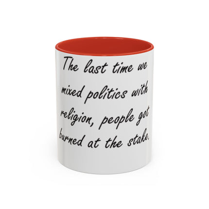 Politics & Religion Accent Mug – 11oz – Bold Conversation Starter
