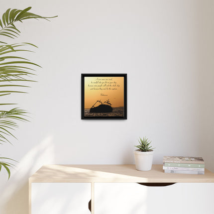 Sunset Shipwreck Wall Art - 'Be Careful Who You Let On Your Ship' Framed Canvas