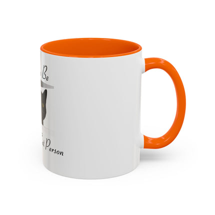 Proud to Be a Crazy Cat Person Accent Coffee Mug – Black Cat Lover Gift (11/15oz)