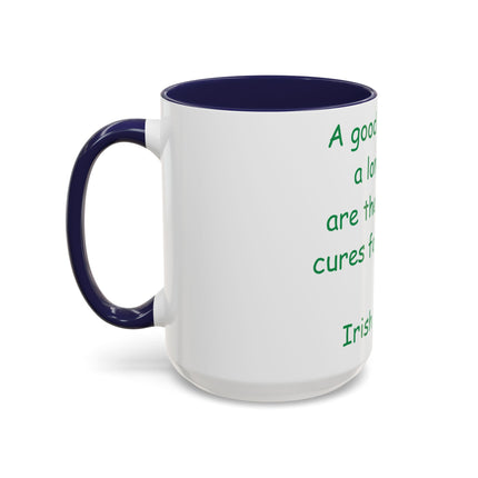 Irish Proverb Mug – “Laugh & Sleep” – 15oz Ceramic Drinkware