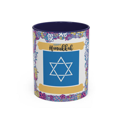 Happy Hanukkah Mug – 11oz Accent Ceramic Cup for Festive Joy
