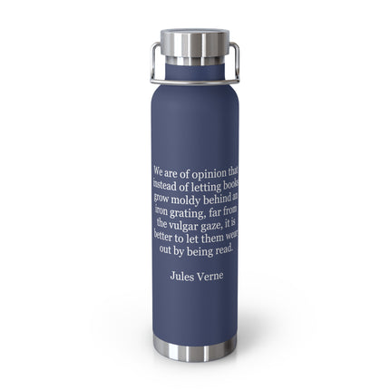 Jules Verne Quote Insulated Water Bottle — 22oz Copper Vacuum Bottle