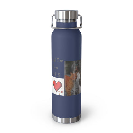 22oz Copper Thermos – Cat Dad Quote – Travel Bottle