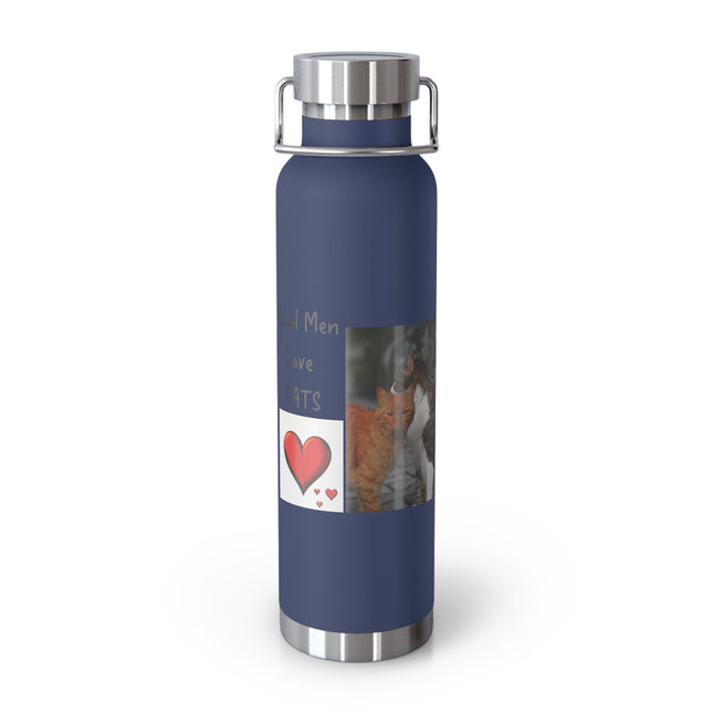 22oz Copper Thermos – Cat Dad Quote – Travel Bottle