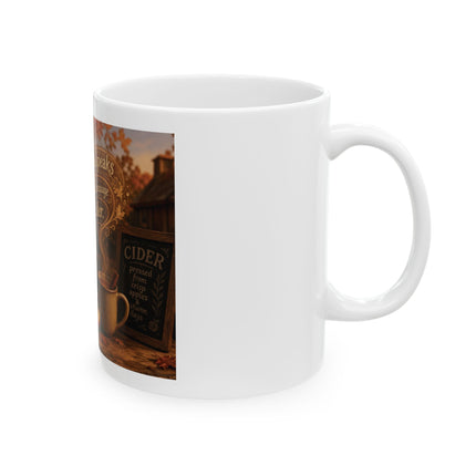 Autumn Speaks in the Language of Cider Ceramic Mug — Fall Apple Cider Coffee Cup (11oz, 15oz)