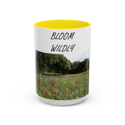 Bloom Wildly Accent Mug – 15oz Ceramic with Floral Design