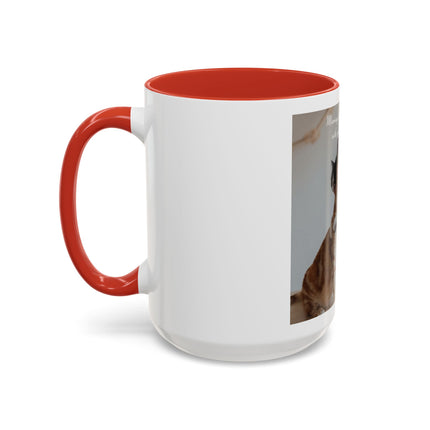 Cat Hug Coffee Mug – "Marriage is an Endless Sleepover" Accent Mug