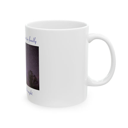 Starry Night Quote Mug — "I have loved the stars too fondly" Ceramic Coffee Cup