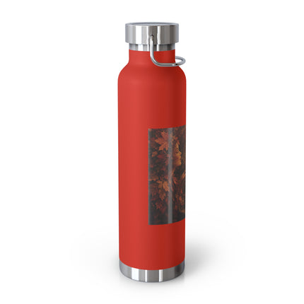 22oz Copper Vacuum Bottle — Autumn Leaves Cider Design