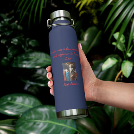 Inspirational Insulated Water Bottle - 22oz Copper With Faith Design