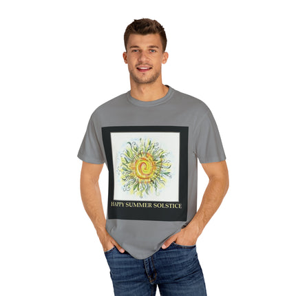 Summer Solstice Tee – Unisex Garment-Dyed Shirt with Sun Design