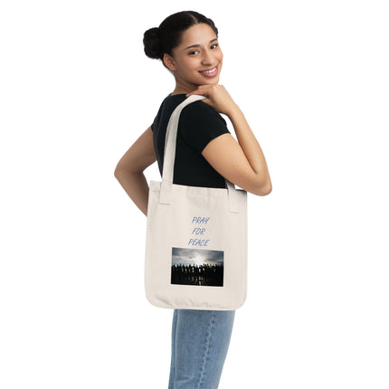 Organic Canvas Tote – “Pray for Peace” Design – Eco-Friendly