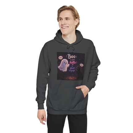 Cute Ghost 'Boo Is Just Hello' Halloween Hoodie