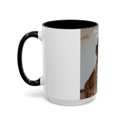 Cat Lovers Accent Mug – 15oz Ceramic Cup with Sleepover Quote