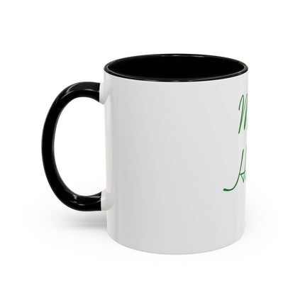 Magick Happens Coffee Mug — Witchy Green Script Accent Mug (11/15oz)
