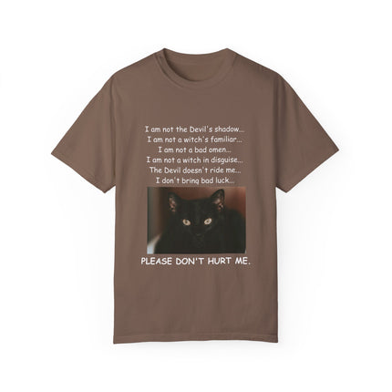Unisex Cat-Themed T-Shirt – "Please Don't Hurt Me" Design