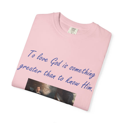 Inspirational Saint Thomas Aquinas T-Shirt – Unisex Garment-Dyed Tee for Faith and Philosophy Lovers
