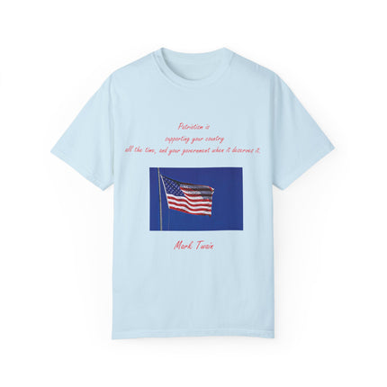Mark Twain Quote Tee – Patriotic Unisex Flag Shirt in Soft Cotton