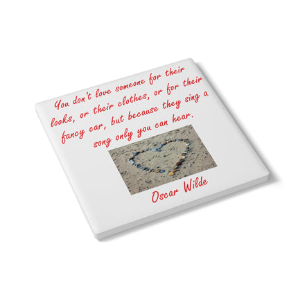 Inspirational Oscar Wilde Ceramic Coaster - Heart Quote Home Decor