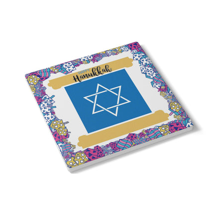 Happy Hanukkah Ceramic Coaster - Festive Holiday Decor