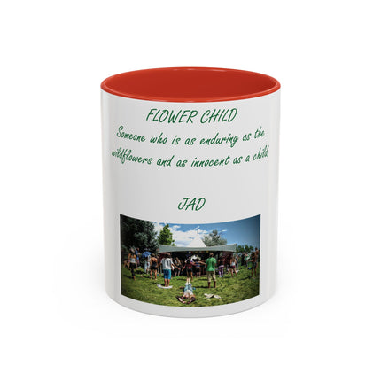 Flower Child Accent Coffee Mug - 11 oz Inspirational Gift