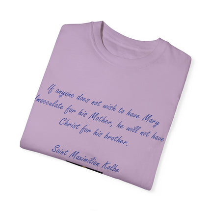 Saint Kolbe Marian Tee – Unisex Garment-Dyed Shirt on Faith & Family