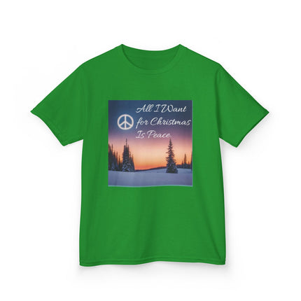 Peaceful Christmas Kids Tee - All I Want for Christmas Is Peace
