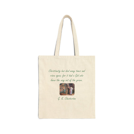 Literary Quote Canvas Tote Bag — Classic Cotton Book Lover’s Tote with Inspirational G.K. Chesterton Quote
