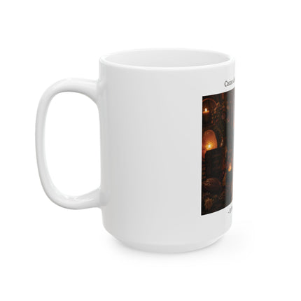 Cacao Mug — "Cacao doesn't wake me up, it brings me home" Ceramic Coffee Tea Cup (11oz, 15oz)