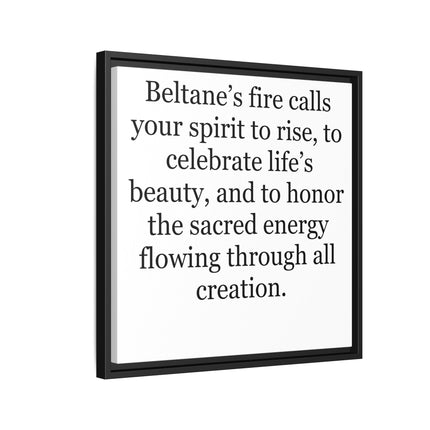 Beltane Fire Inspirational Framed Canvas Print