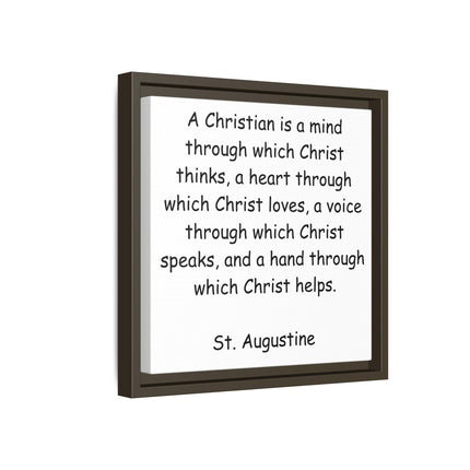 Canvas Wall Art - "A Christian is a mind..." St. Augustine Inspirational Quote (Framed)