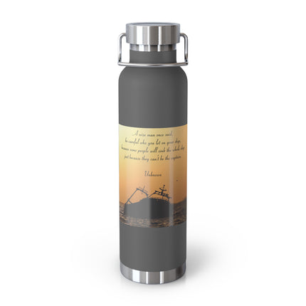 Inspirational Copper Vacuum Insulated Bottle | 22oz Travel Mug for Adventure Lovers