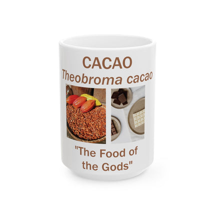 Cacao Theobroma Ceramic Mug – 15oz “Food of the Gods” Gift