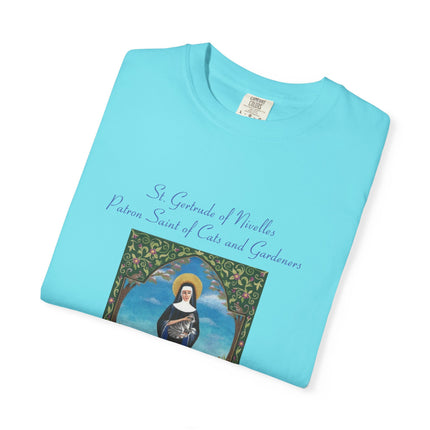 Unisex Crazy Cat Lady T-Shirt - Saint Gertrude of Nivelles Design