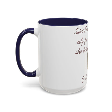 15oz Accent Ceramic Mug – Tribute to Saint Francis – Nature Lover Gift