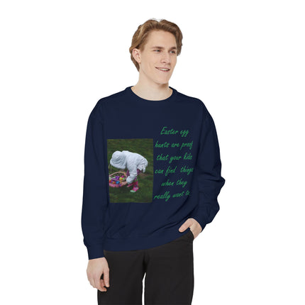 Parenting Humor Sweatshirt – Easter Egg Hunt Edition