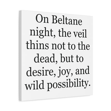 Beltane Quote Canvas — "On Beltane night..." Stretched Matte Wall Art