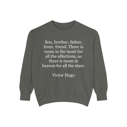 Victor Hugo Quote Sweatshirt — 'Son, brother, father...' Cozy Literary Crewneck