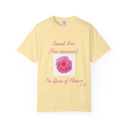 Damask Rose Unisex T-shirt - The Queen of Flowers Design
