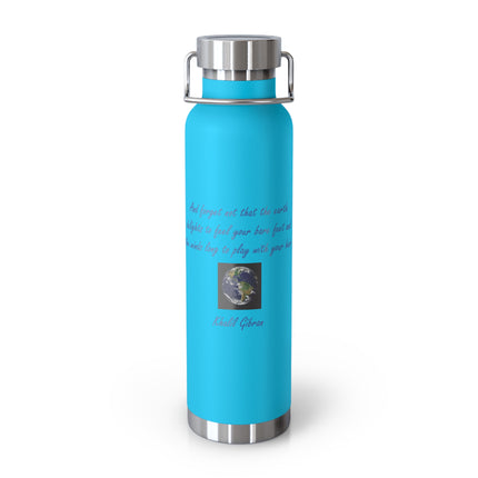 Khalil Gibran Quote Copper Water Bottle — 22oz Nature-Inspired Insulated Bottle