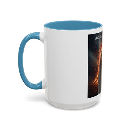 Aging Is Sacred Fire Coffee Mug — Fantasy Elder Couple Accent Mug (11/15oz)