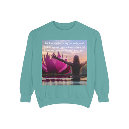 Inspirational Yoga Sweatshirt - 'Knock on the Door to My Soul'