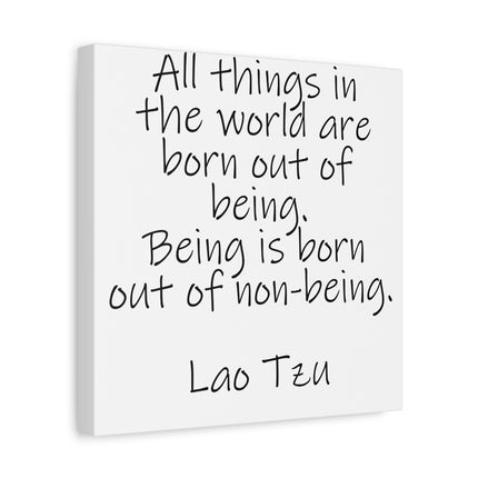 Lao Tzu Quote Canvas Wall Art — Minimalist Inspirational Matte Stretched Canvas