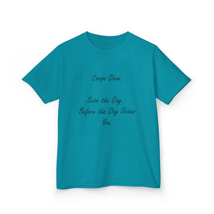 Carpe Diem Kids Tee – “Seize the Day… Before It Seizes You” – Heavy Cotton