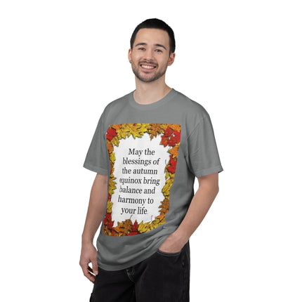 Autumn Equinox Blessings T-Shirt — Fall Leaves Balance & Harmony Tee